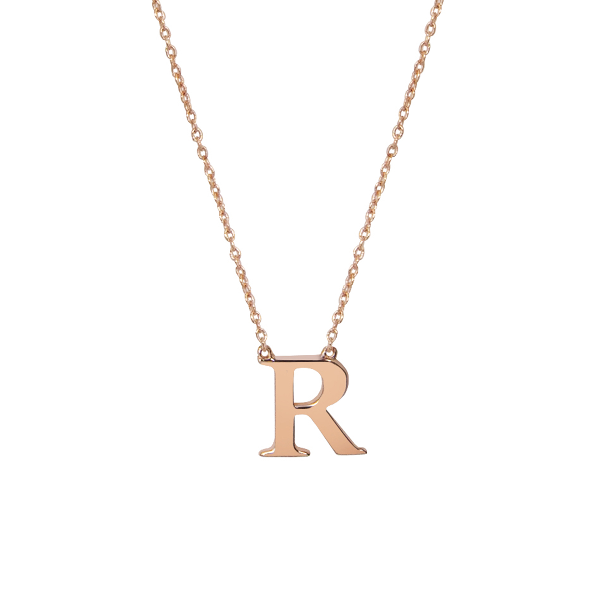 Faith 9ct Gold 9ct Yellow Gold Round CZ Initial R Necklace 1.44g, 12mm, 16